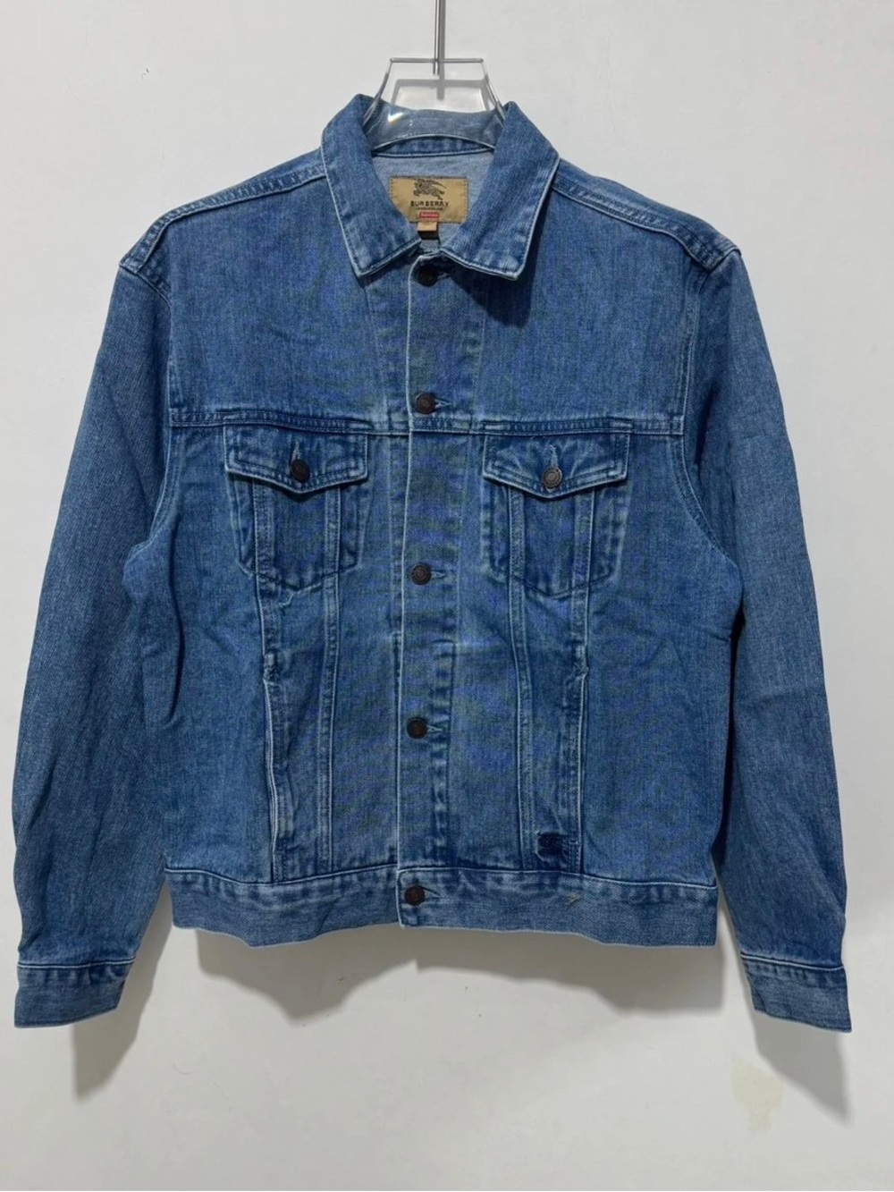Supreme Burberry  Blue Denim Jacket - Classic Jean Jacket